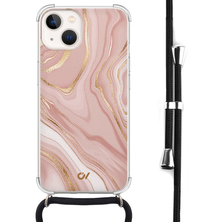 Casevibes iPhone 13 hoesje met koord - Rose Marble