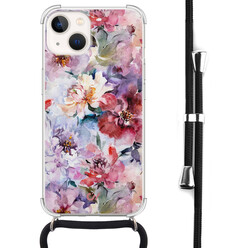 Casevibes iPhone 13 hoesje met koord - Bloemen Acryl