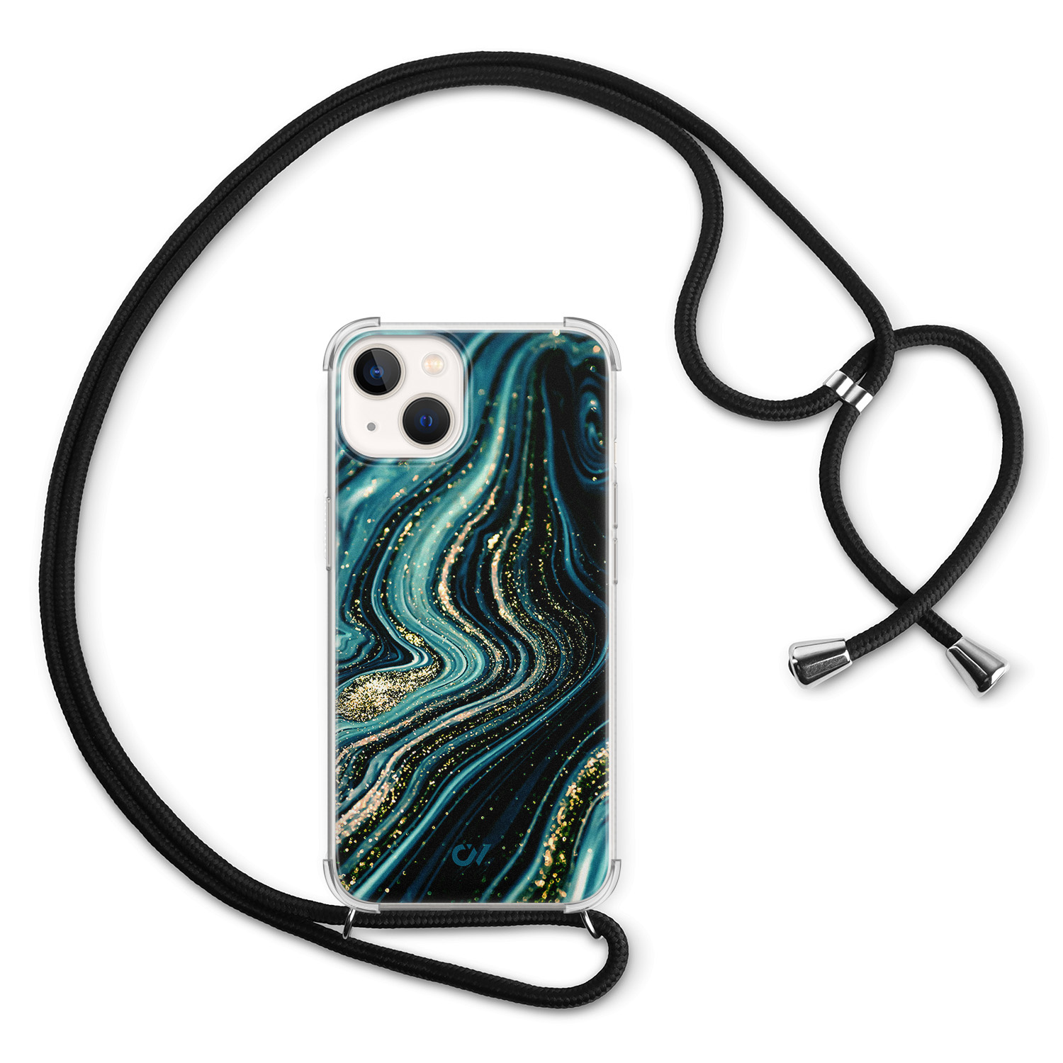 Casevibes iPhone 13 hoesje met koord - Blue Marble Waves