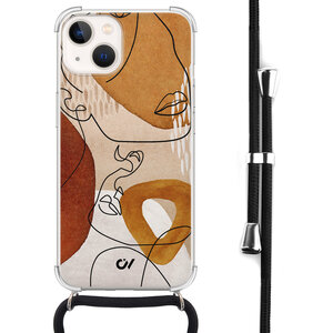 Casevibes iPhone 13 hoesje met koord - Abstract Shape Faces