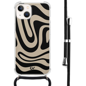 Casevibes iPhone 13 hoesje met koord - Abstract Black Waves