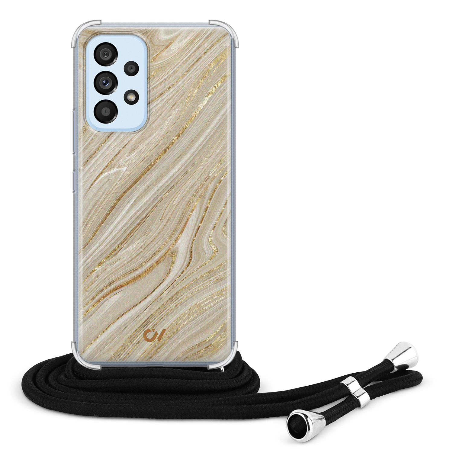 Casevibes Samsung Galaxy A53 hoesje met koord - Golden Marble