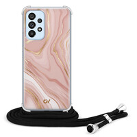 Casevibes Samsung Galaxy A53 hoesje met koord - Rose Marble