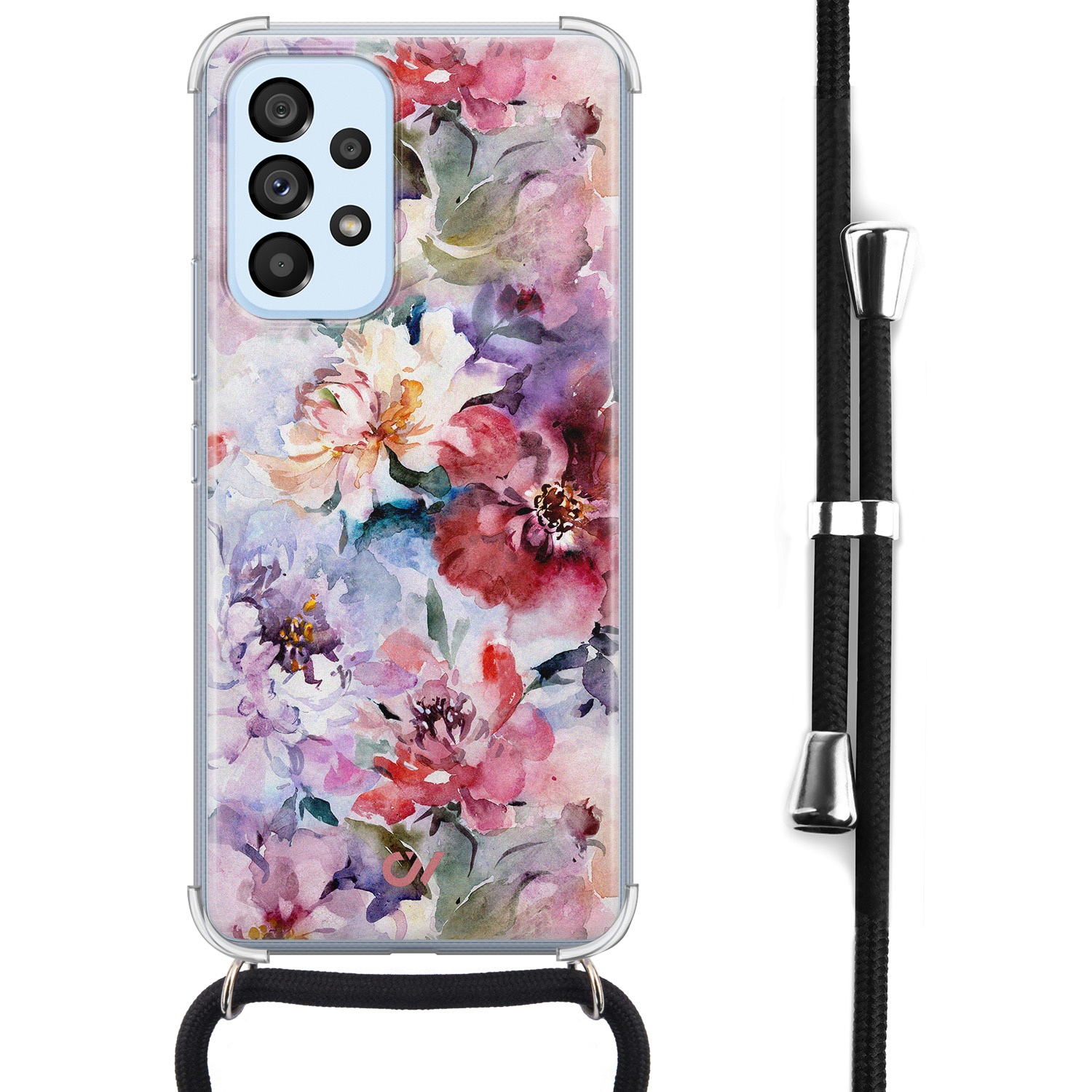Casevibes Samsung Galaxy A53 hoesje met koord - Bloemen Acryl