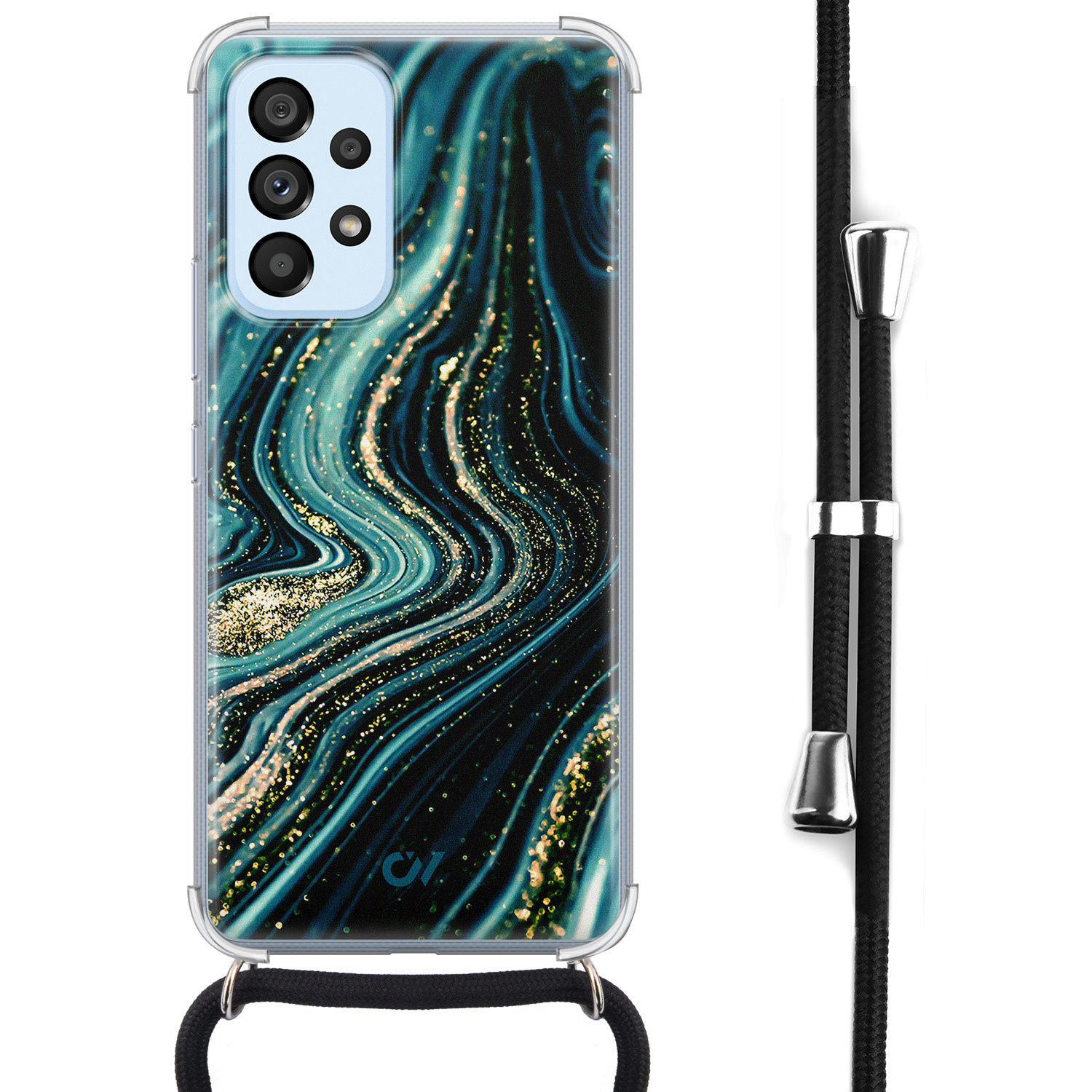 Casevibes Samsung Galaxy A53 hoesje met koord - Blue Marble Waves