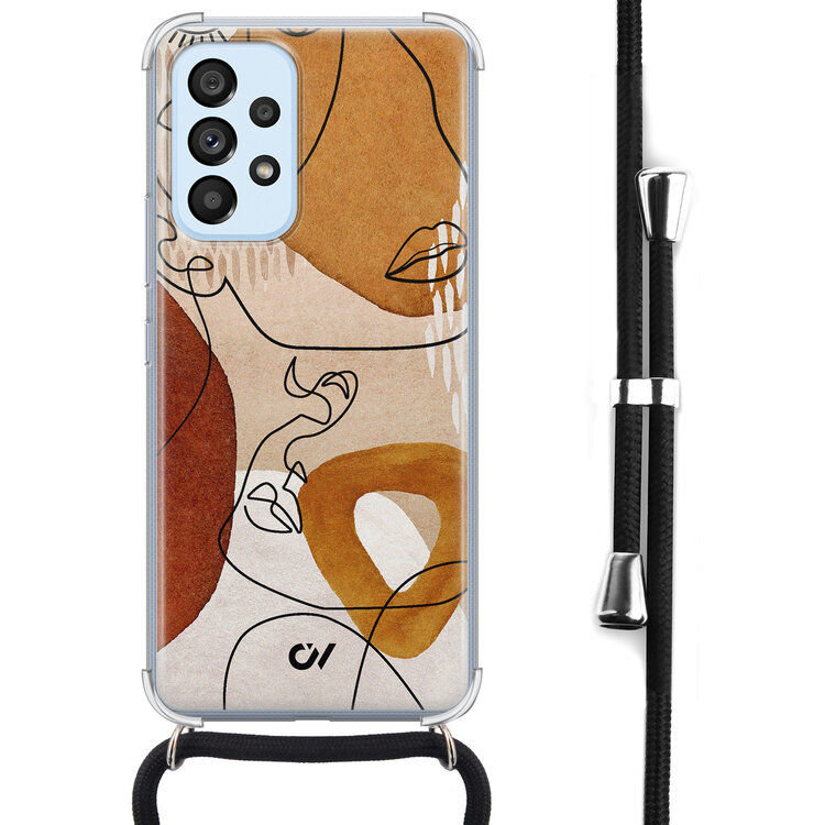 Casevibes Samsung Galaxy A53 hoesje met koord - Abstract Shape Faces