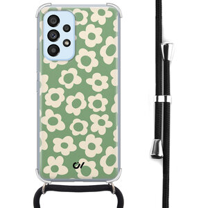 Casevibes Samsung Galaxy A53 hoesje met koord - Retro Cute Flowers