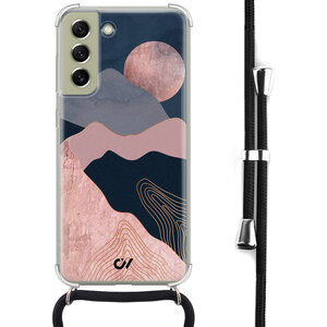 Casevibes Samsung Galaxy S21 FE hoesje met koord - Landscape Rosegold