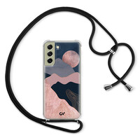 Casevibes Samsung Galaxy S21 FE hoesje met koord - Landscape Rosegold