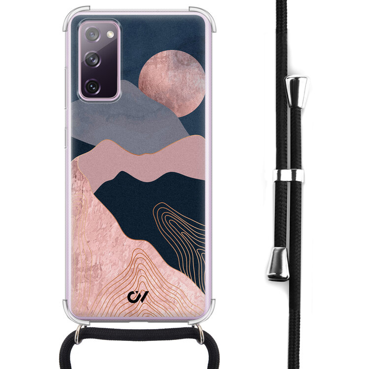 Casevibes Samsung Galaxy S20 FE hoesje met koord - Landscape Rosegold