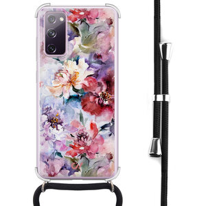 Casevibes Samsung Galaxy S20 FE hoesje met koord - Bloemen Acryl