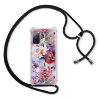 Casevibes Samsung Galaxy S20 FE hoesje met koord - Bloemen Acryl