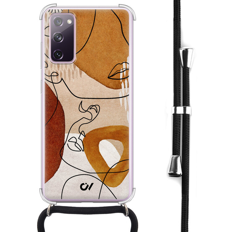 Casevibes Samsung Galaxy S20 FE hoesje met koord - Abstract Shape Faces