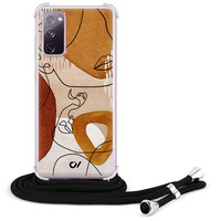 Casevibes Samsung Galaxy S20 FE hoesje met koord - Abstract Shape Faces