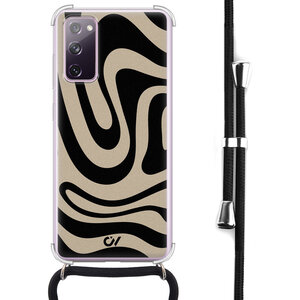 Casevibes Samsung Galaxy S20 FE hoesje met koord - Abstract Black Waves