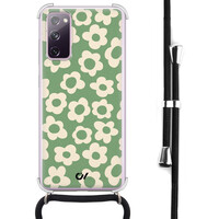 Casevibes Samsung Galaxy S20 FE hoesje met koord - Retro Cute Flowers