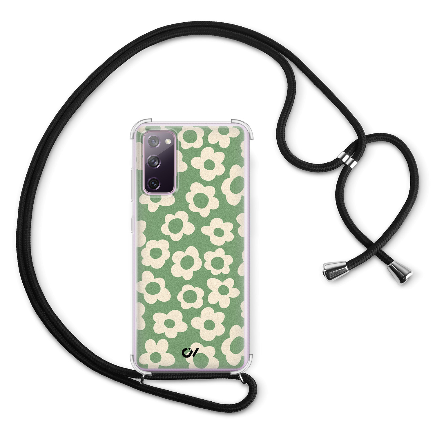 Casevibes Samsung Galaxy S20 FE hoesje met koord - Retro Cute Flowers