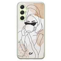 Casevibes Samsung Galaxy A54 hoesje siliconen - Line Art Girl