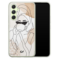 Casevibes Samsung Galaxy A54 hoesje siliconen - Line Art Girl