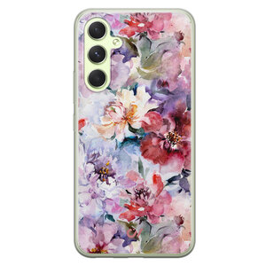 Casevibes Samsung Galaxy A54 hoesje siliconen - Bloemen Acryl