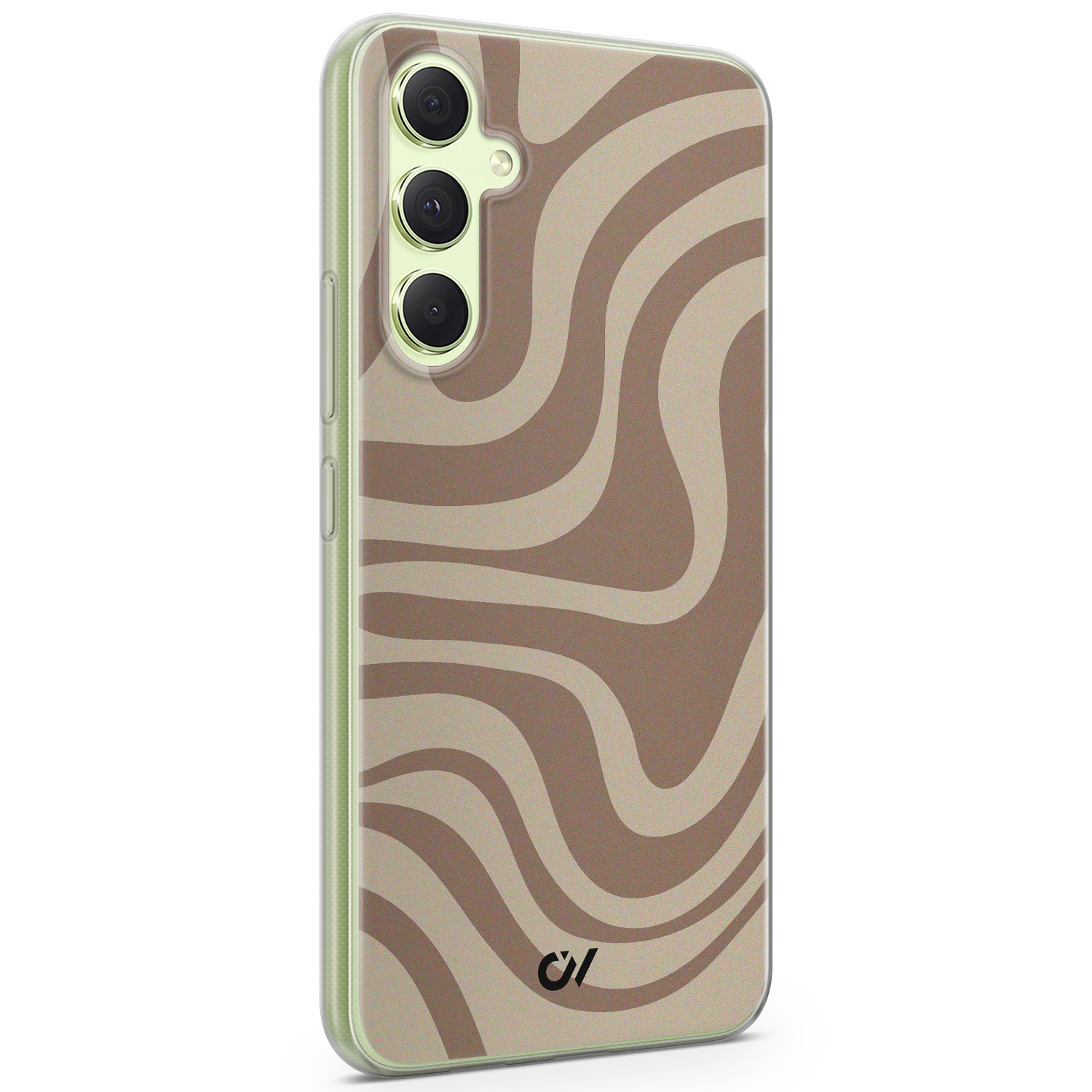 Casevibes Samsung Galaxy A54 hoesje siliconen - Brown Abstract Waves