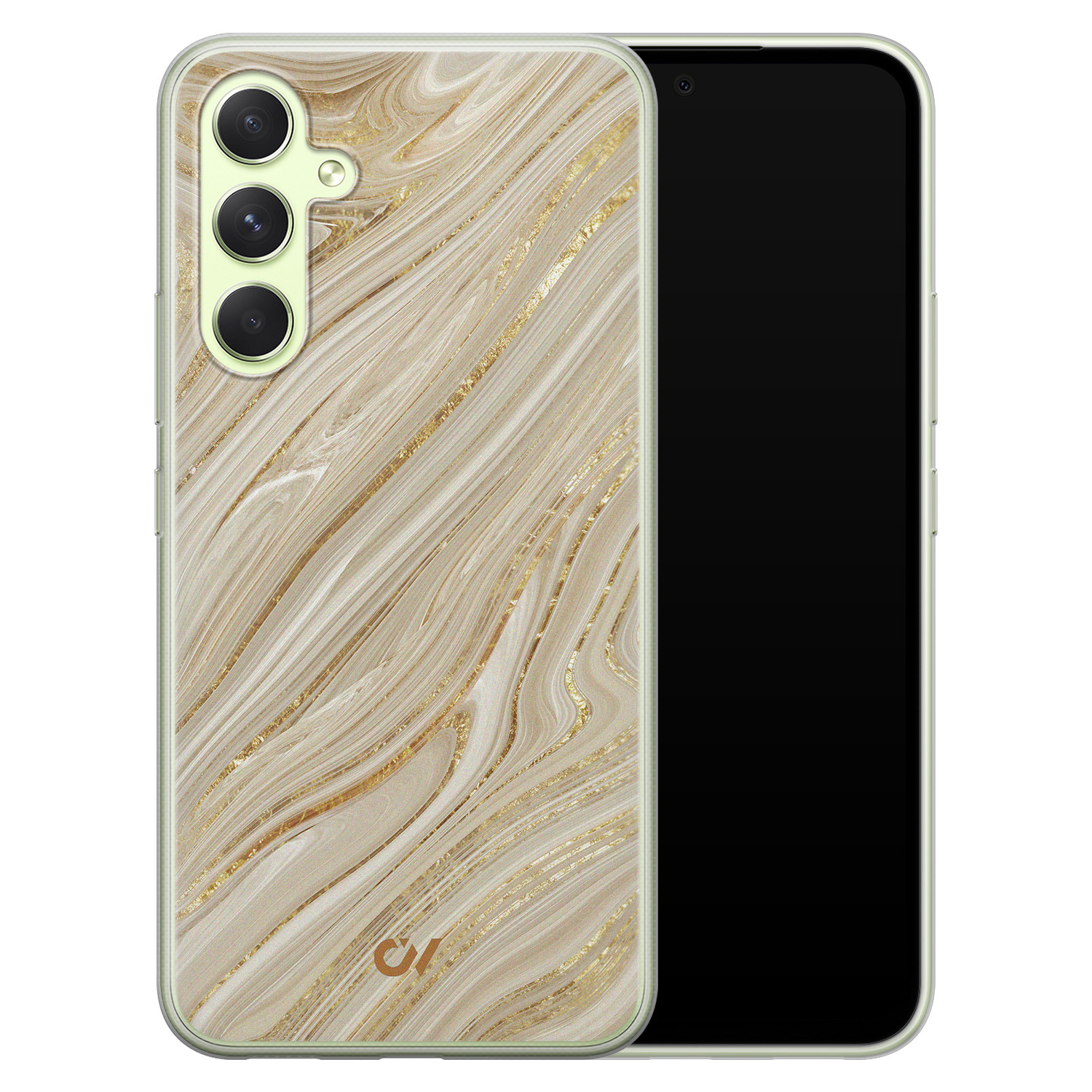 Casevibes Samsung Galaxy A54 hoesje siliconen - Golden Marble