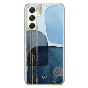 Casevibes Samsung Galaxy A54 hoesje siliconen - Blue Abstract Shapes