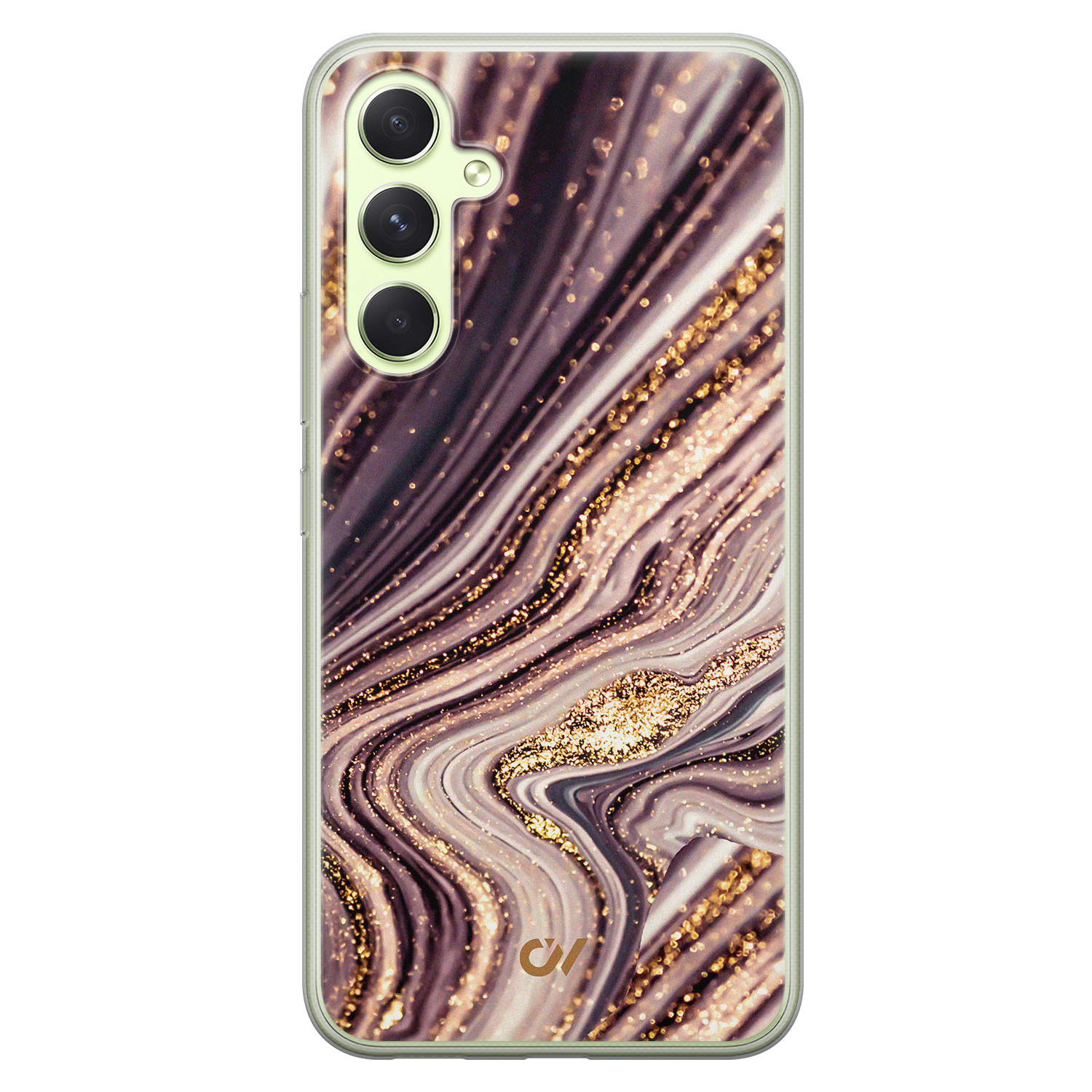 Casevibes Samsung Galaxy A54 hoesje siliconen - Golden Pink Marble