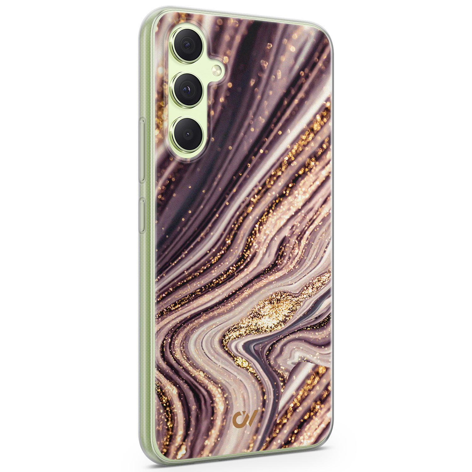 Casevibes Samsung Galaxy A54 hoesje siliconen - Golden Pink Marble