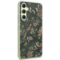 Casevibes Samsung Galaxy A54 hoesje siliconen - Khaki Golden Flowers