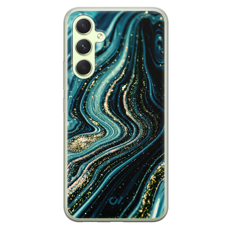 Casevibes Samsung Galaxy A54 hoesje siliconen - Blue Marble Waves