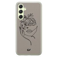 Casevibes Samsung Galaxy A54 hoesje siliconen - Oneline Face Flower