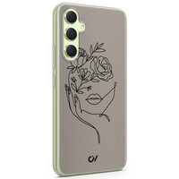 Casevibes Samsung Galaxy A54 hoesje siliconen - Oneline Face Flower