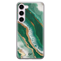 Casevibes Samsung Galaxy S23 hoesje siliconen - Marble Jade Waves