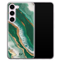 Casevibes Samsung Galaxy S23 hoesje siliconen - Marble Jade Waves
