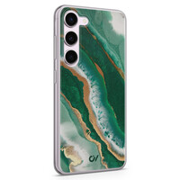 Casevibes Samsung Galaxy S23 hoesje siliconen - Marble Jade Waves