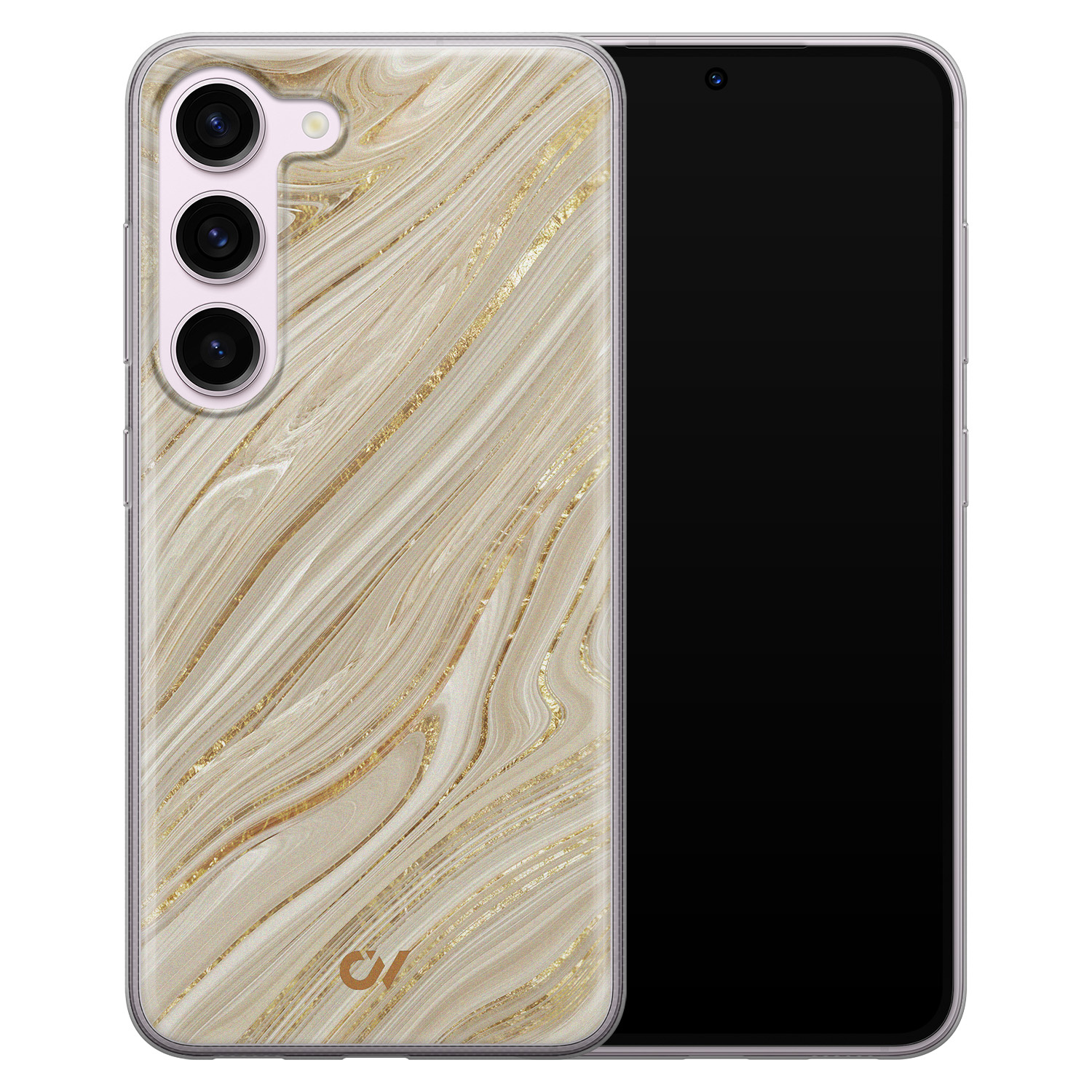 Casevibes Samsung Galaxy S23 hoesje siliconen - Golden Marble