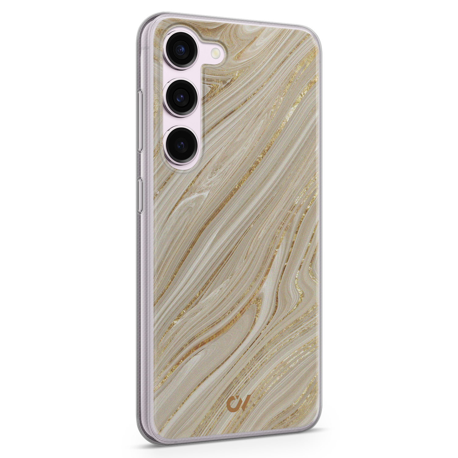 Casevibes Samsung Galaxy S23 hoesje siliconen - Golden Marble