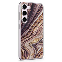 Casevibes Samsung Galaxy S23 hoesje siliconen - Golden Pink Marble