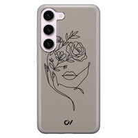 Casevibes Samsung Galaxy S23 hoesje siliconen - Oneline Face Flower