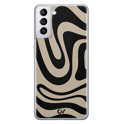 Casevibes Samsung Galaxy S21 Plus hoesje siliconen - Abstract Black Waves