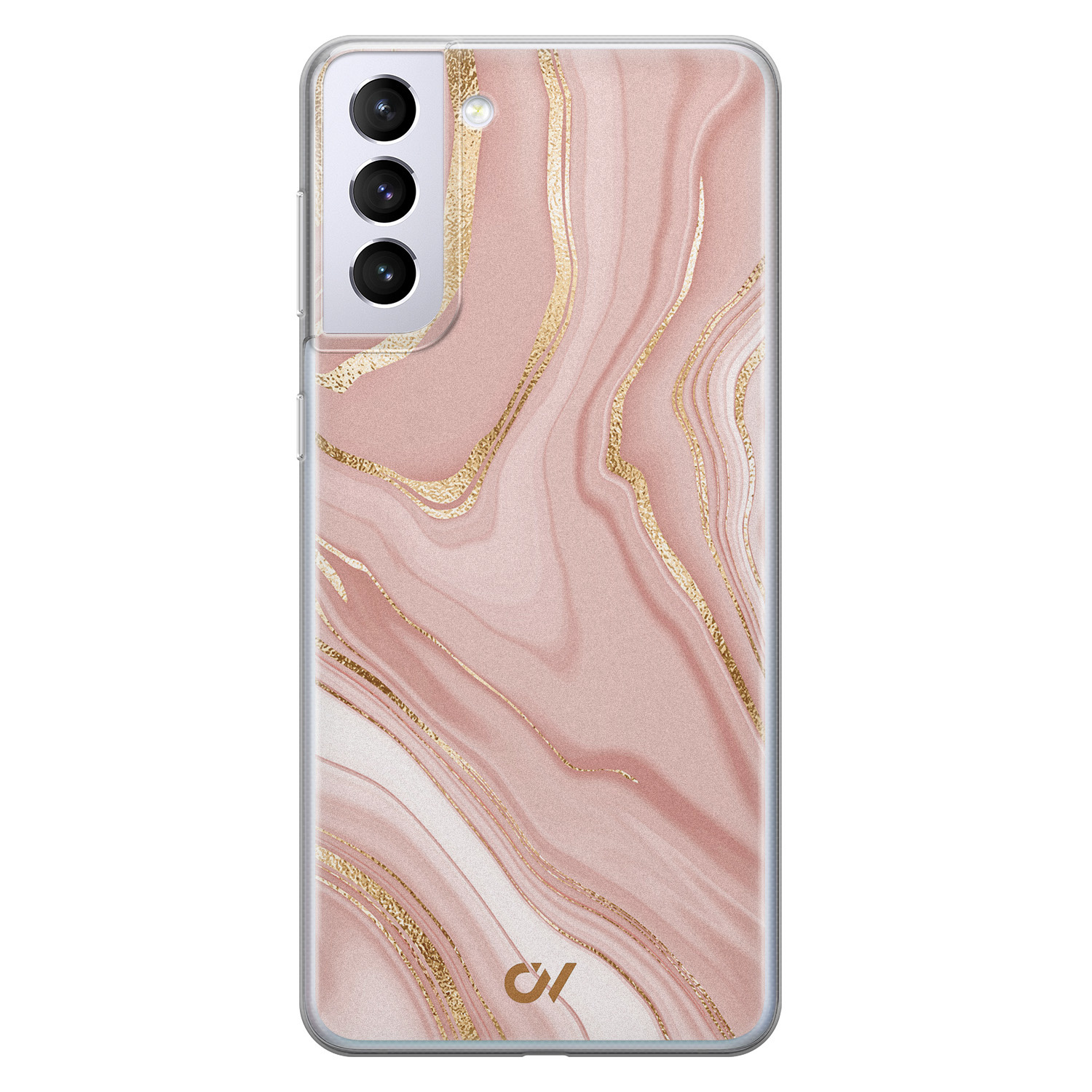 Casevibes Samsung Galaxy S21 Plus hoesje siliconen - Rose Marble