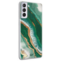 Casevibes Samsung Galaxy S21 Plus hoesje siliconen - Marble Jade Waves