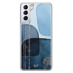 Casevibes Samsung Galaxy S21 Plus hoesje siliconen - Blue Abstract Shapes