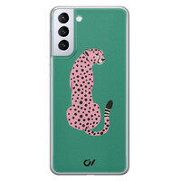 Casevibes Samsung Galaxy S21 Plus hoesje siliconen - Pink Luipaard