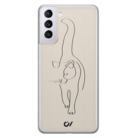 Casevibes Samsung Galaxy S21 Plus hoesje siliconen - Oneline Cat