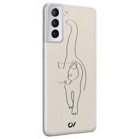Casevibes Samsung Galaxy S21 Plus hoesje siliconen - Oneline Cat