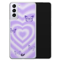 Casevibes Samsung Galaxy S21 Plus hoesje siliconen - Retro Hart Vlinder