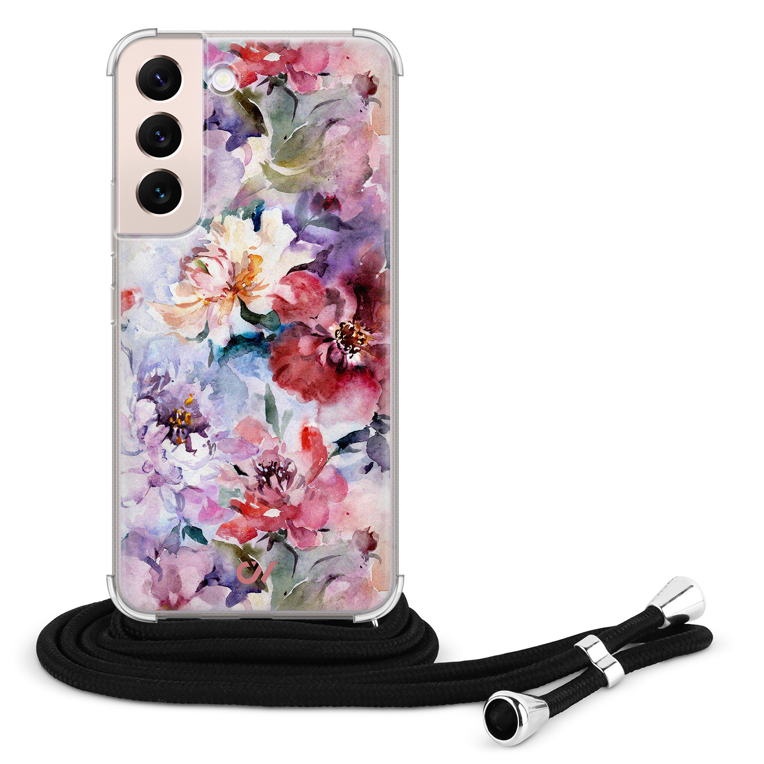 Casevibes Samsung Galaxy S22 hoesje met koord - Bloemen Acryl