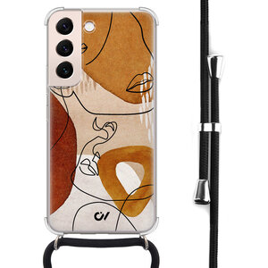 Casevibes Samsung Galaxy S22 hoesje met koord - Abstract Shape Faces